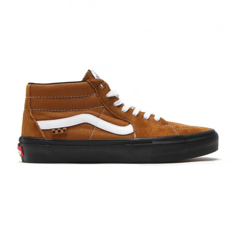 Кеды VANS SHOES SKATE GROSSO MID PIG SUEDE BROWN/BLACK