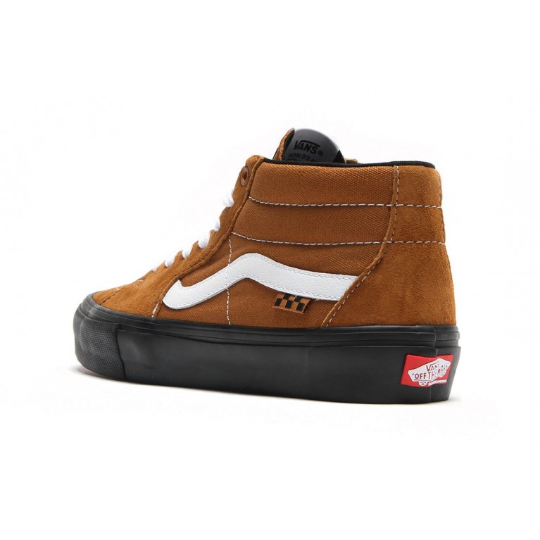 Кеды VANS SHOES SKATE GROSSO MID PIG SUEDE BROWN/BLACK - оригинал | Boardakshop.ru