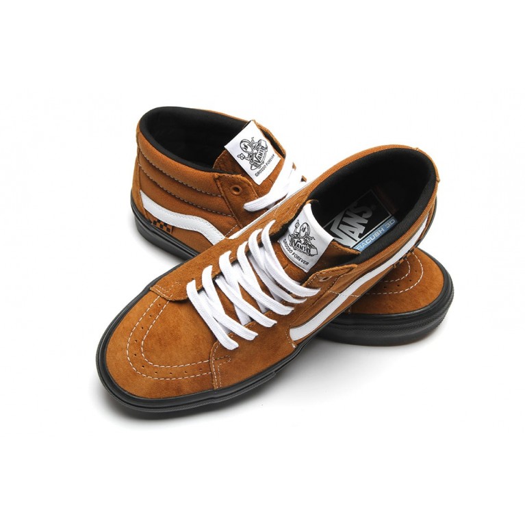Кеды VANS SHOES SKATE GROSSO MID PIG SUEDE BROWN/BLACK - оригинал | Boardakshop.ru