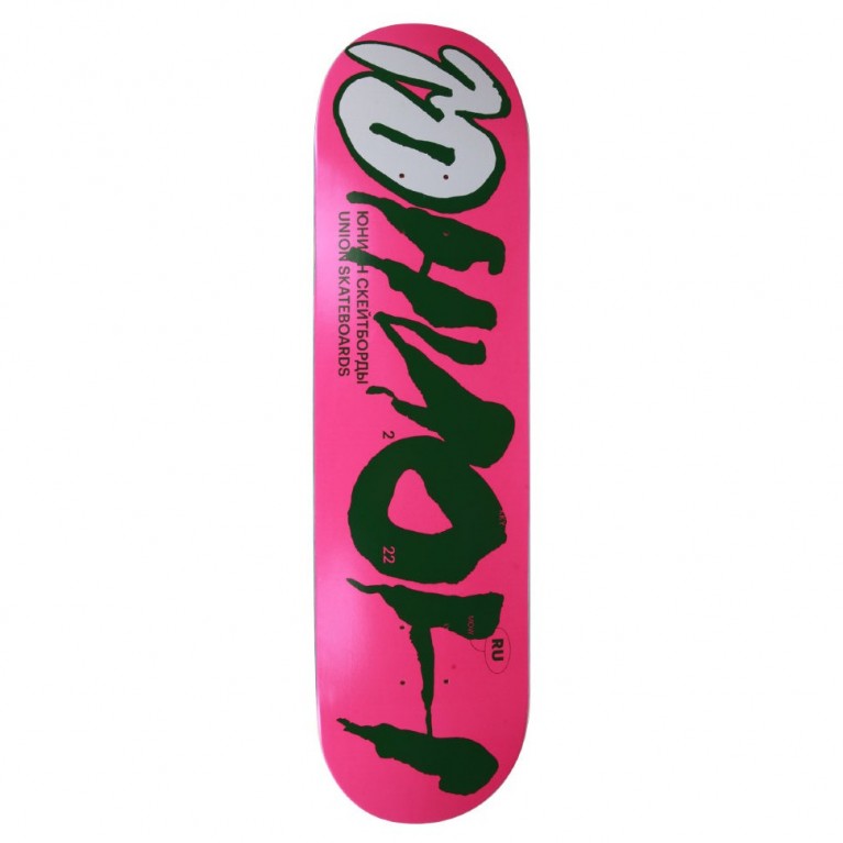 Дека для скейтборда Юнион Team1, цвет pink-black 8.125