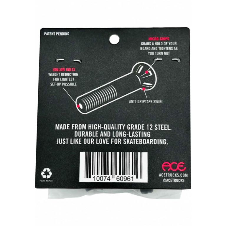 Винты Ace AF1 HOLLOW Bolts w/ Grippers Allen 1 1/4"