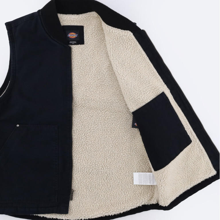 Жилет DICKIES DUCK LINED VEST STONEWASHED BLACK