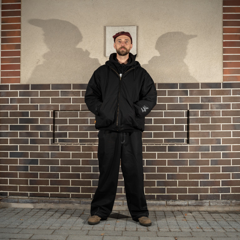 Штаны Larry Pants One Pocket Wide fit Black Pink Stiches