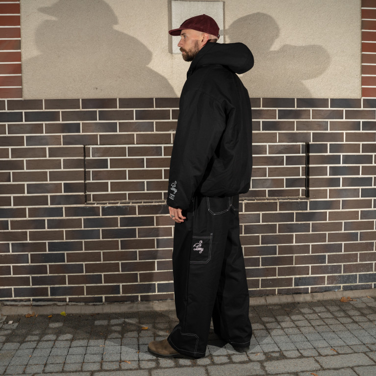 Штаны Larry Pants One Pocket Wide fit Black Pink Stiches