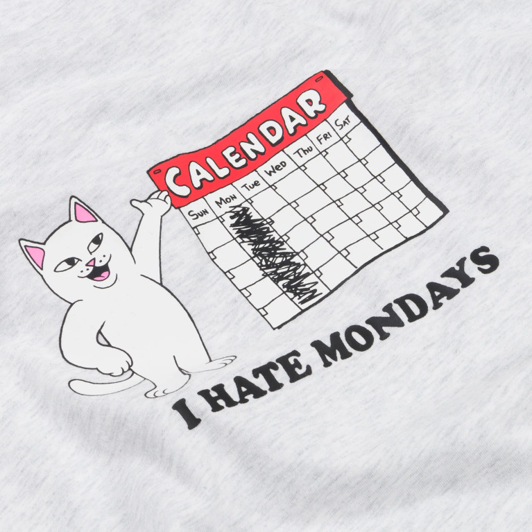  Футболка RIPNDIP I Hate Mondays Tee Ash Heather