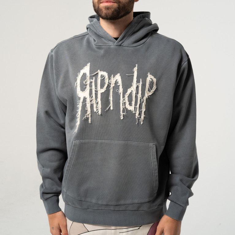 Толстовка Ripndip Insano Distressed Hoodie Charcoal Vintage Wash