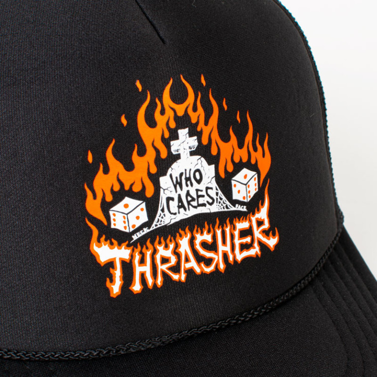 Кепка Thrasher WHO CARES BY NECKFACE TRUCKER HAT BLACK