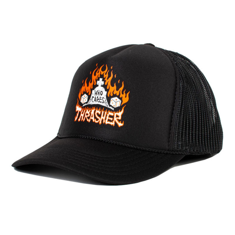 Кепка Thrasher WHO CARES BY NECKFACE TRUCKER HAT BLACK