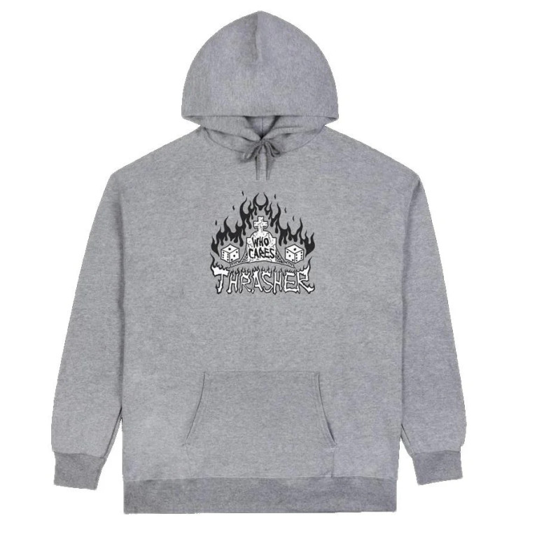 Толстовка Thrasher WHO CARES BY NECKFACE SPORT GREY