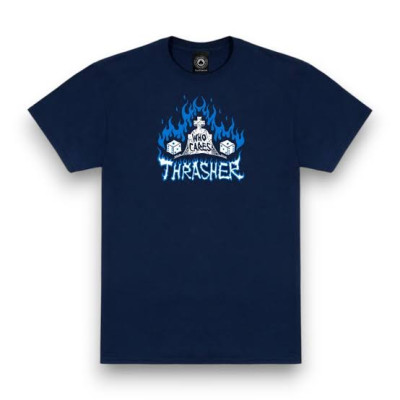 Футболка Thrasher WHO CARES BY NECKFACE NAVY