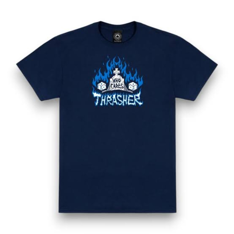 Футболка Thrasher WHO CARES BY NECKFACE NAVY