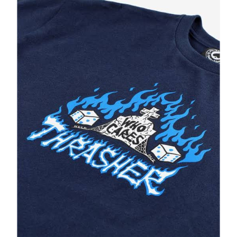 Футболка Thrasher WHO CARES BY NECKFACE NAVY