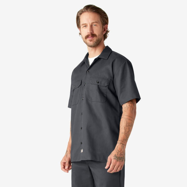 Рубашка Dickies ORIGINAL TWILL SHORT SLEEVE WORK SHIRT Charcoal