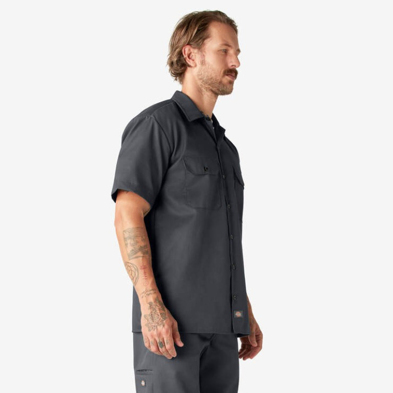 Рубашка Dickies ORIGINAL TWILL SHORT SLEEVE WORK SHIRT Charcoal