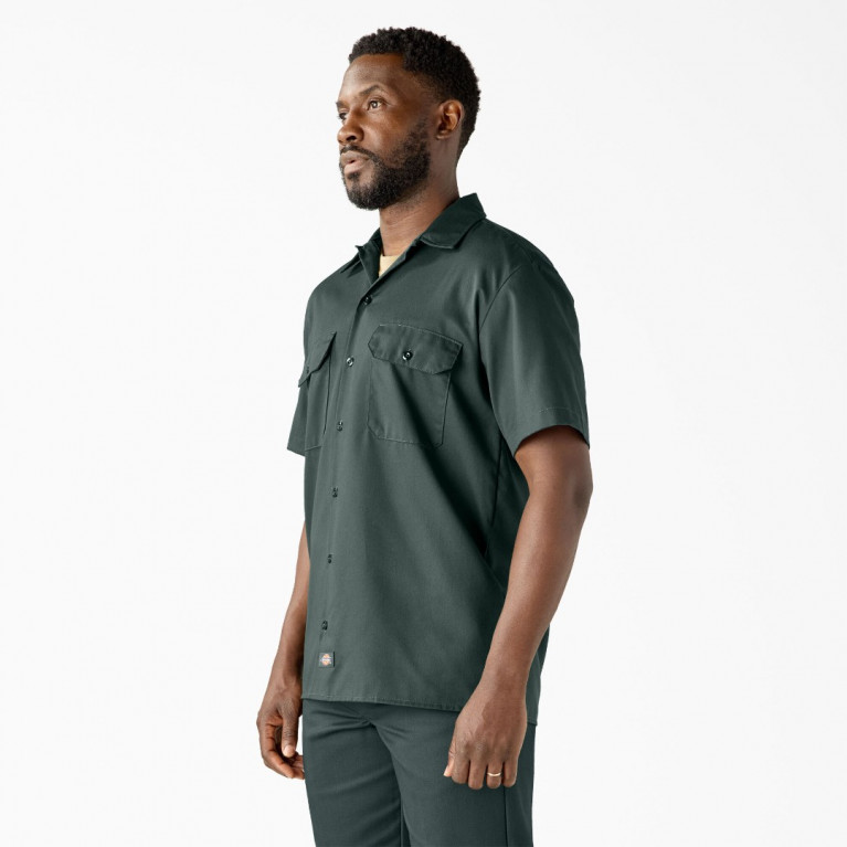 Рубашка Dickies ORIGINAL TWILL SHORT SLEEVE WORK SHIRT LINCOLN GREEN
