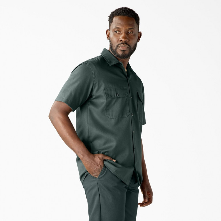 Рубашка Dickies ORIGINAL TWILL SHORT SLEEVE WORK SHIRT LINCOLN GREEN