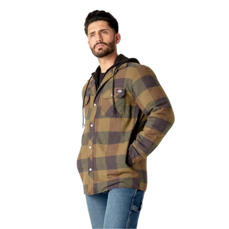 Куртка DICKIES QUILTED HOODED SHIRT JACKET Navy/Brown Duck Buffalo
