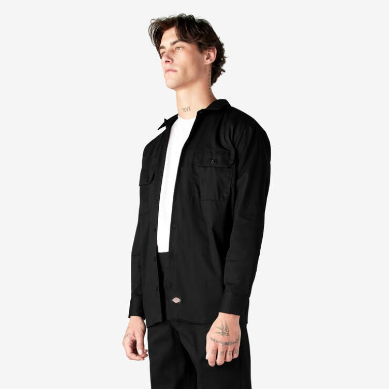 Рубашка Dickies ORIGINAL TWILL LONG SLEEVE WORK SHIRT Black