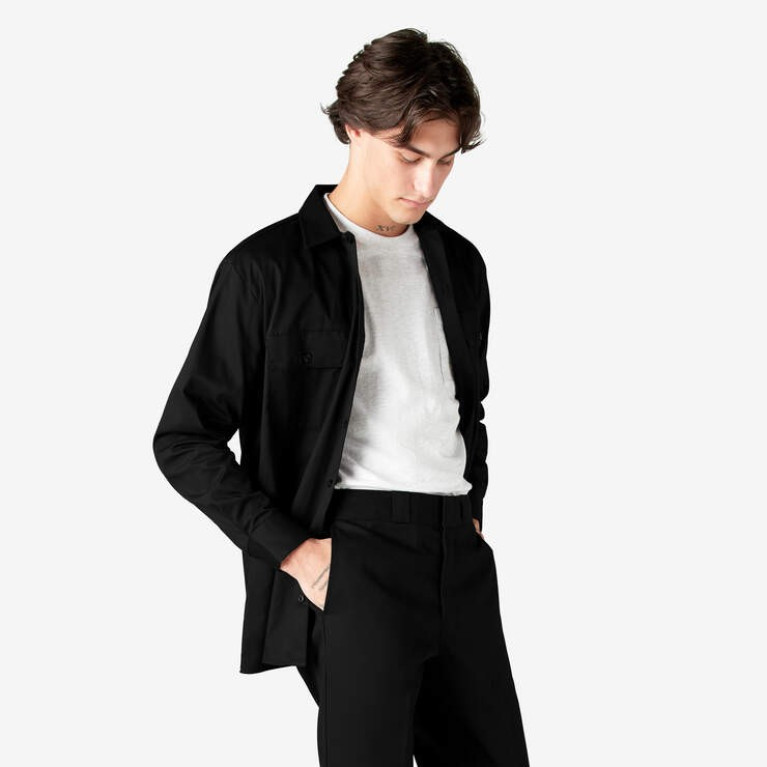 Рубашка Dickies ORIGINAL TWILL LONG SLEEVE WORK SHIRT Black