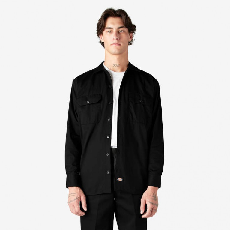 Рубашка Dickies ORIGINAL TWILL LONG SLEEVE WORK SHIRT Black