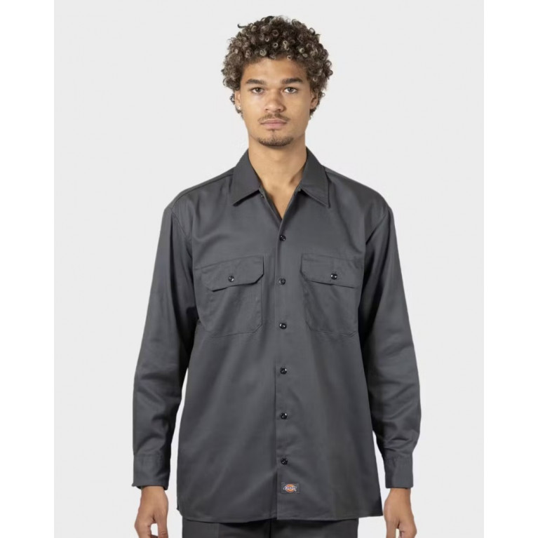 Рубашка Dickies ORIGINAL TWILL LONG SLEEVE WORK SHIRT Charcoal