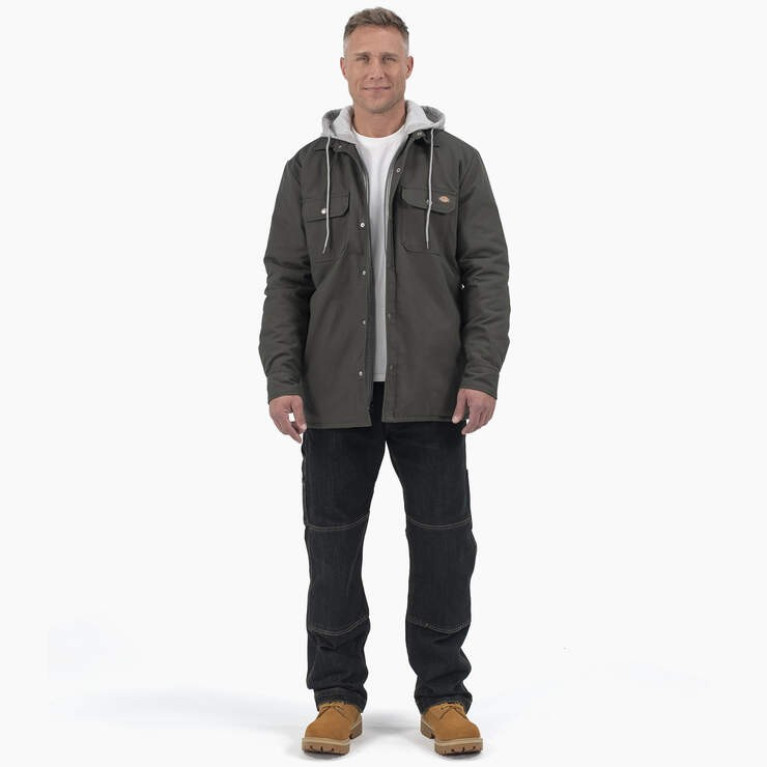 Куртка DICKIES FLEX DUCK HOODED SHIRT JACKET Olive Green