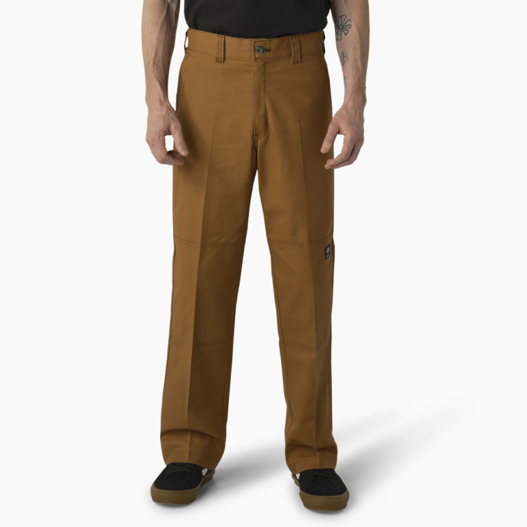 Штаны DICKIES SKATE DOUBLE KNEE TWILL PANT BROWN DUCK, BROWN CONTRAST STITCH