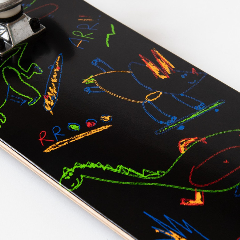 Скейтборд детский Футворк Dinos Black Mini 7.125 x 28.25