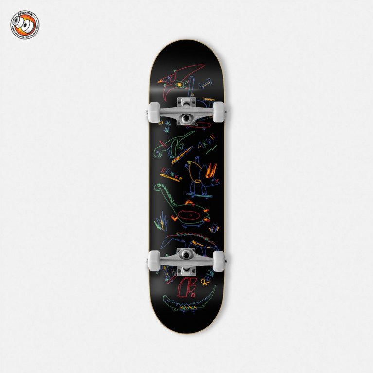 Скейтборд детский Футворк Dinos Black Mini 7.125 x 28.25