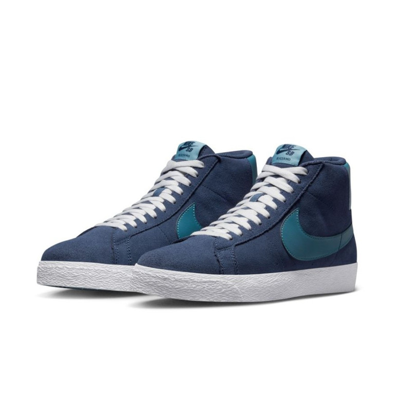 Кеды NIKE SB ZOOM BLAZER MID Midnight Navy/Aqua-Navy