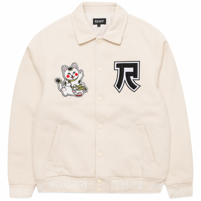 Куртка Ripndip Lucky Nerm Varsity Jacket Cream