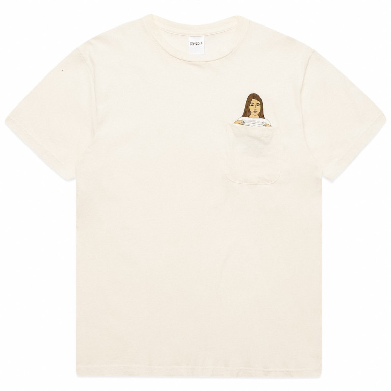 Футболка Ripndip Flashing Kittys Pocket Tee Natural