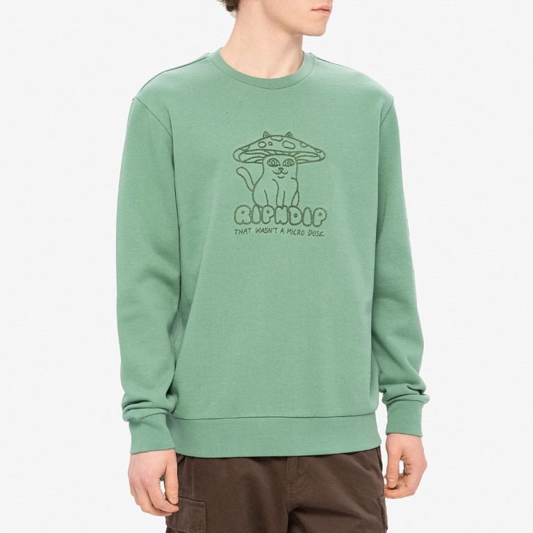 Кофта Ripndip Shroom Cat Crewneck Sweater Pine