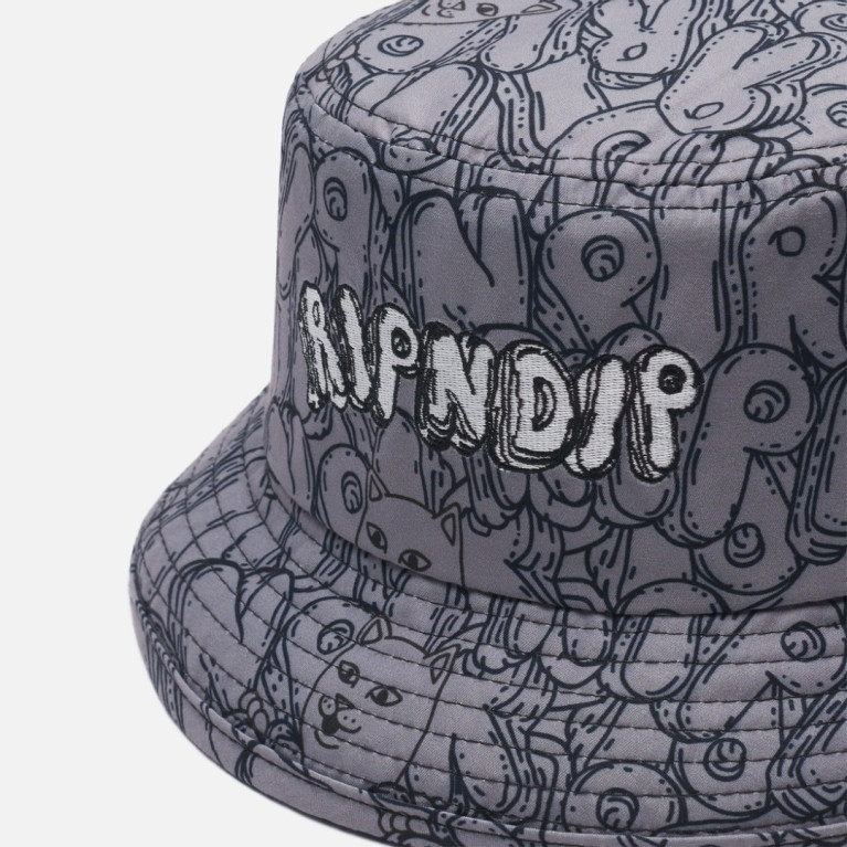 Панама Ripndip Bubble Booble All Over Print Bucket Hat Charcoal Heather