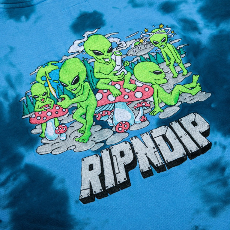 Толстовка Ripndip Space Gang Hoodie Navy Lightning Wash