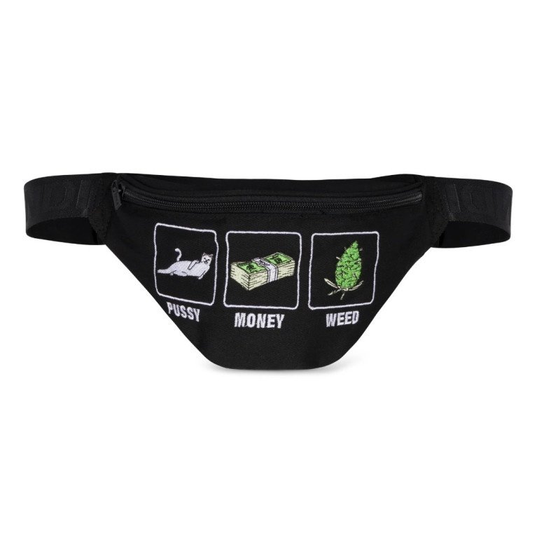 Сумка на пояс Ripndip Pu$$y, Money, Weed Fanny Pack Black