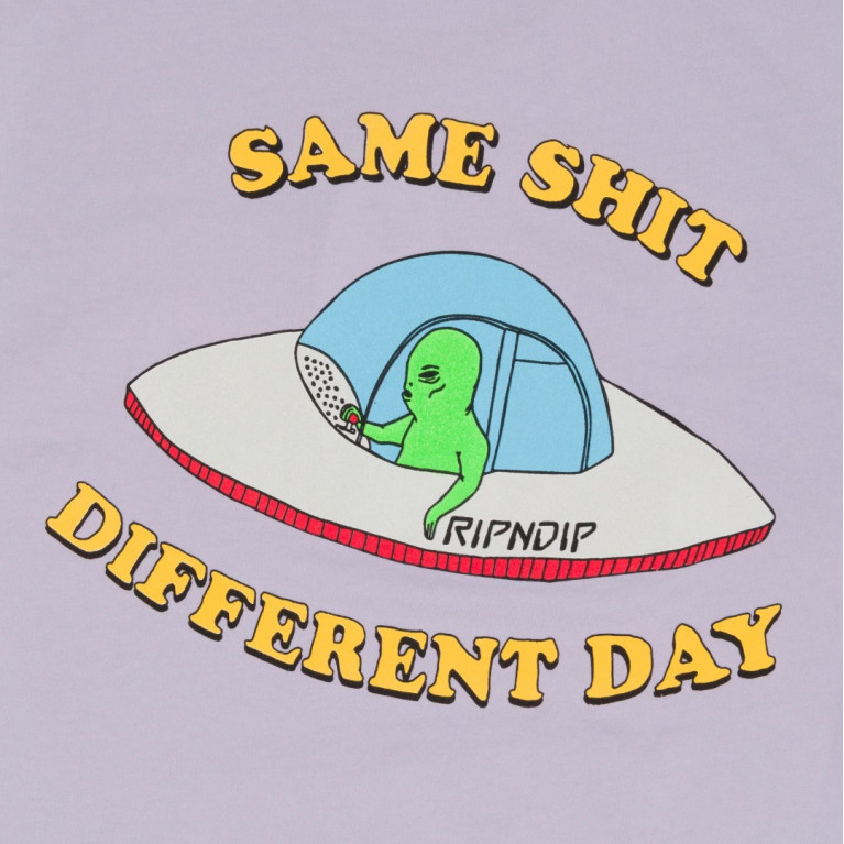 Футболка Ripndip Same Shit Different Day Cropped Baby Tee Lavender