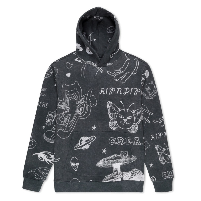 Толстовка Ripndip NERMAL DOMINATION HOODIE BLACK VINTAGE