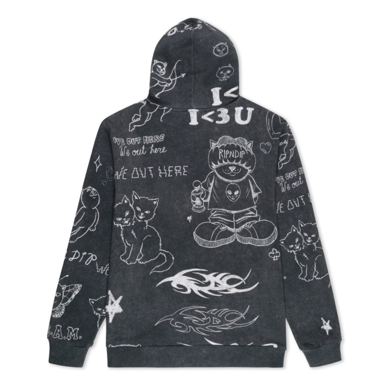 Толстовка Ripndip NERMAL DOMINATION HOODIE BLACK VINTAGE