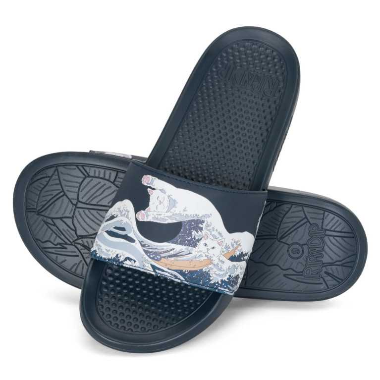 Тапочки Ripndip Great Wave Slides Navy
