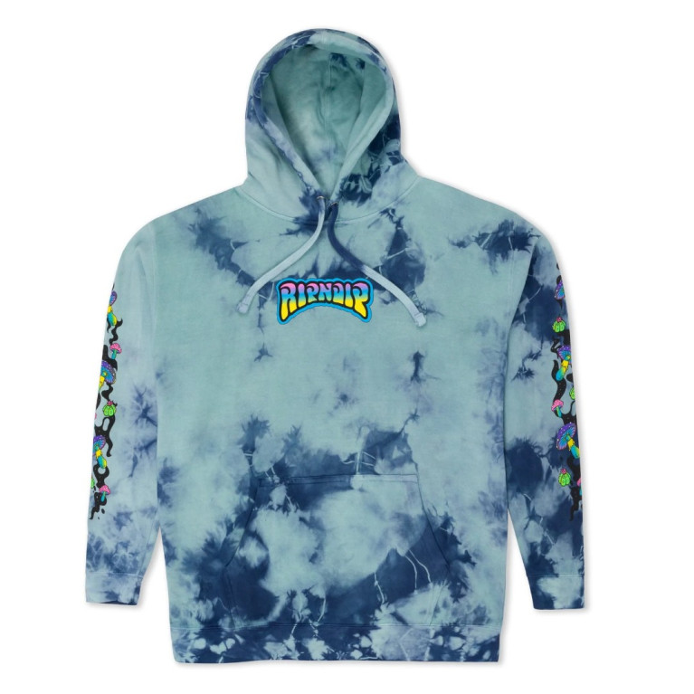 Толстовка Ripndip Psychedelic Garden Hoodie Navy/Aqua Lightning Wash