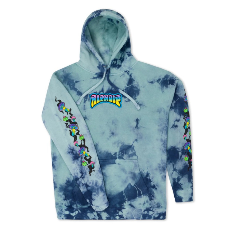 Толстовка Ripndip Psychedelic Garden Hoodie Navy/Aqua Lightning Wash