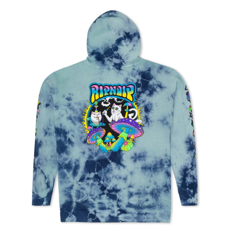 Толстовка Ripndip Psychedelic Garden Hoodie Navy/Aqua Lightning Wash