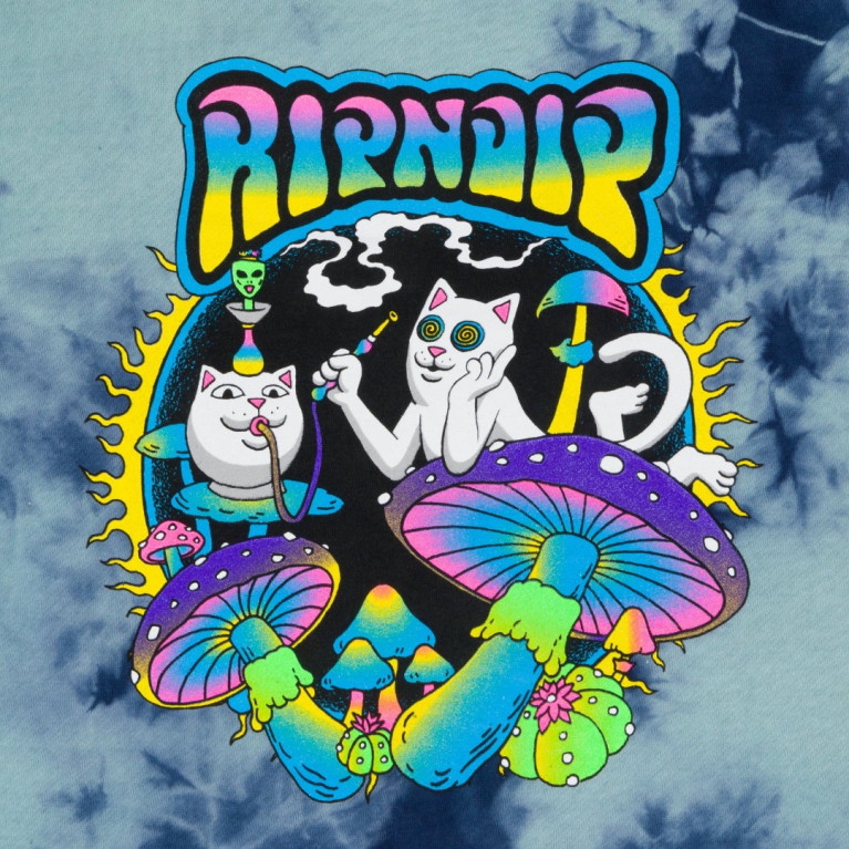 Толстовка Ripndip Psychedelic Garden Hoodie Navy/Aqua Lightning Wash
