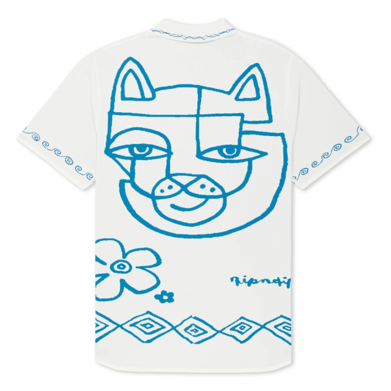 Рубашка Ripndip BLONDED KNITTED REVERSIBLE BUTTON UP OFF WHITE