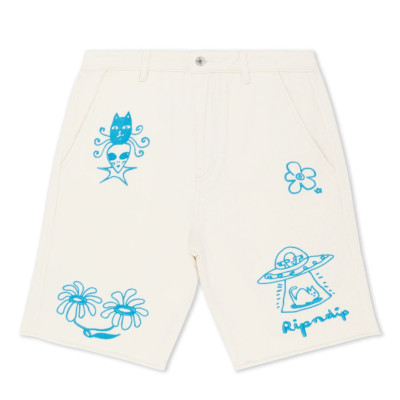 Шорты Ripndip BLONDED DENIM SHORTS OFF WHITE