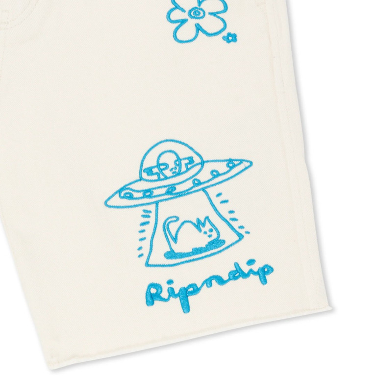 Шорты Ripndip BLONDED DENIM SHORTS OFF WHITE