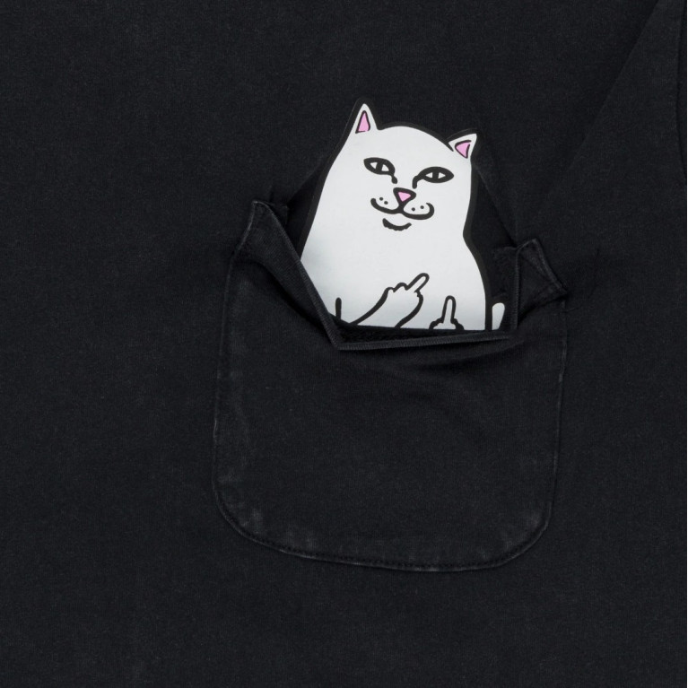 Футболка Ripndip LORD NERMAL POCKET TEE BLACK MINERAL WASH