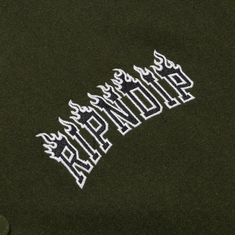 Куртка RIPNDIP FIRE SPIRIT VARSITY JACKET (LIGHT FOREST)