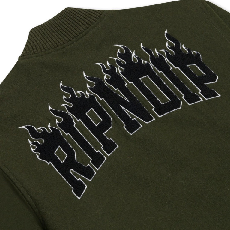 Куртка RIPNDIP FIRE SPIRIT VARSITY JACKET (LIGHT FOREST)